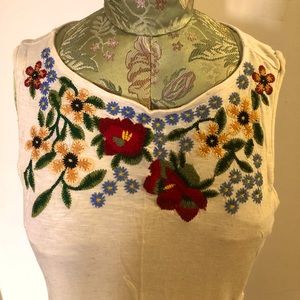 Floral Embroidered Tank Top
